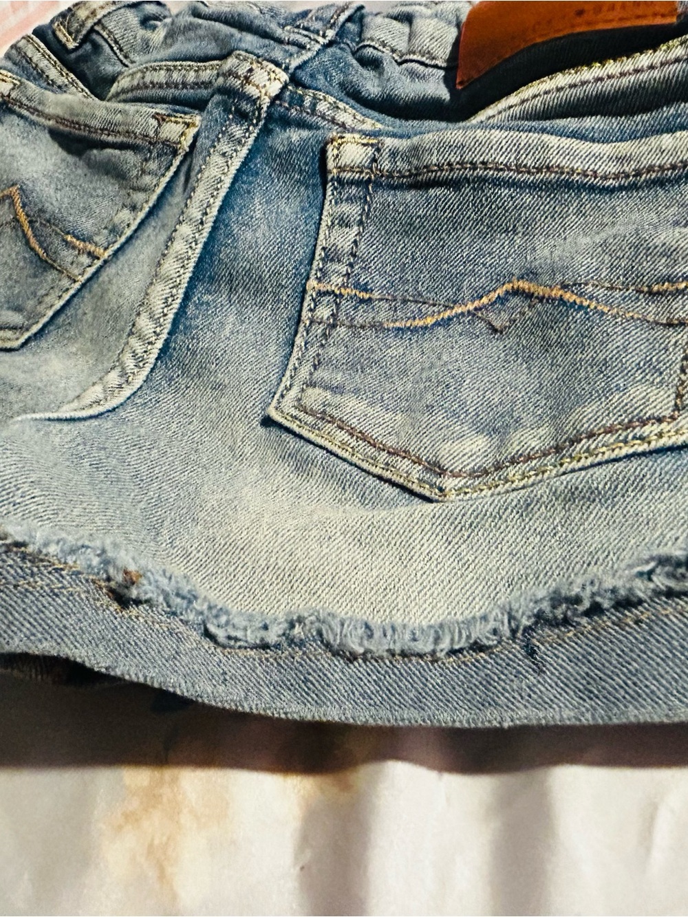 Youth/Child Sz 6x Lucky Brand Light Blue Frayed Denim Shorts